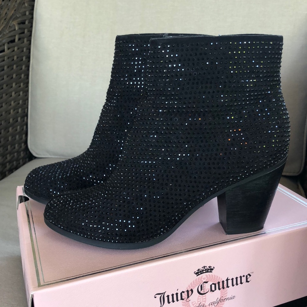 Juicy Couture Avora Black Sparkle Booties